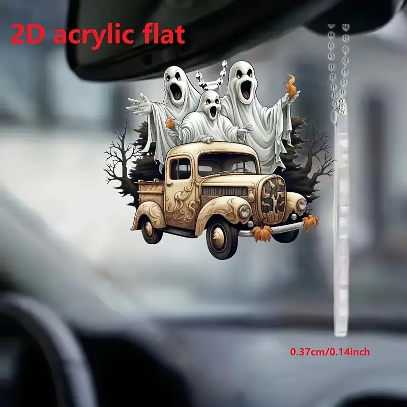 2D Halloween horror fantasma coche nuevo producto colgante acrílico plano transfronterizo colgante de automóvil colgante para el hogar colgante