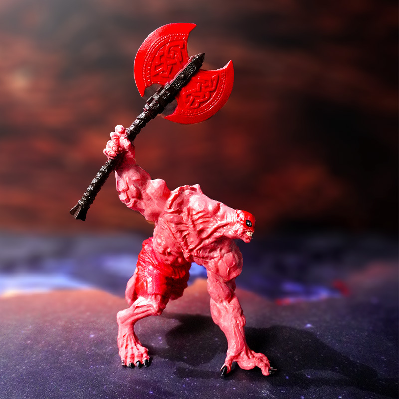 Tomahawk hombre lobo murciélago guerrero armadura guerrero pecera decoración de paisajismo acuario PVC Poseidón Rey del mar Monstruo Adornos