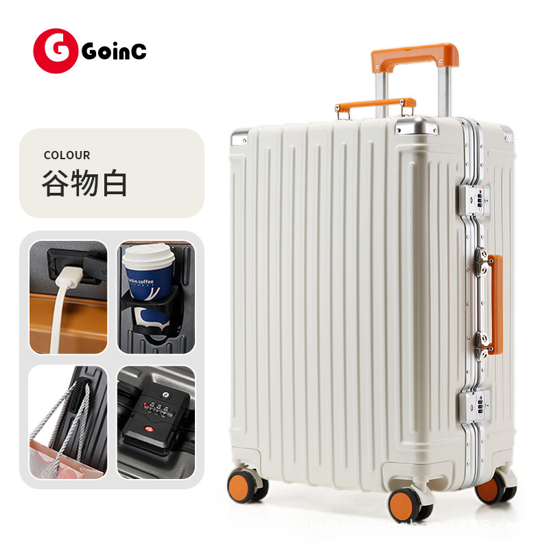 2025 nueva maleta multifuncional de color de contraste para mujer, maleta de embarque de 20 pulgadas, maleta de alto valor de 24 pulgadas para hombre