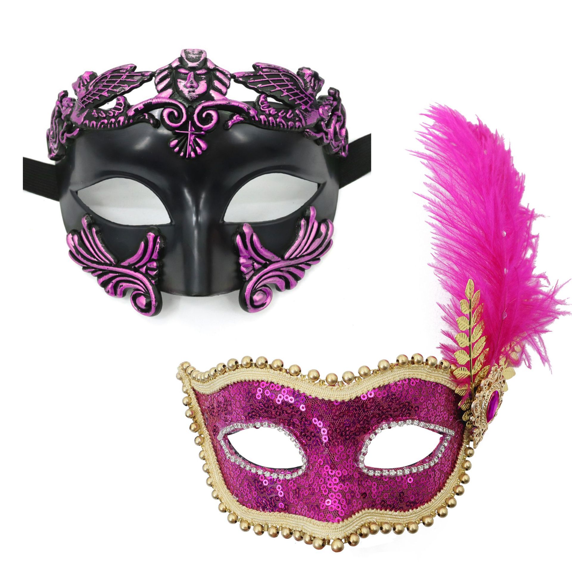 Amazon venta caliente carnaval borde lateral plumas metálicas mariposas retro máscaras de mitad de cara romana baile de maquillaje