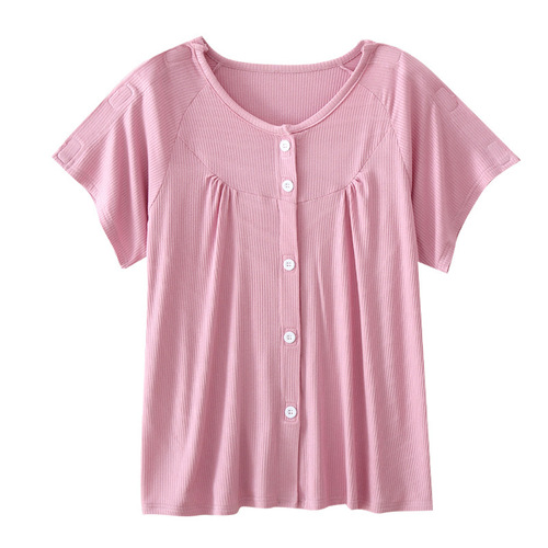 Hospital gown, easy to put on and take off, nursing gown, fracture free, fully open, bedridden elderly summer short-sleeved T-shirt pants wholesale