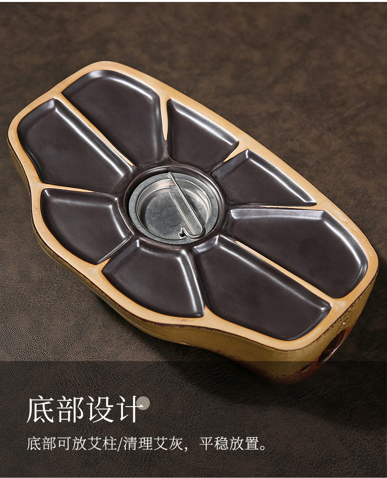 Ceramic Moxibustion Pillow Ai Jiu Zhen Warm Therapy Pillow for Neck Shoulder Waist Legs and Feet Home Spa Massage Use 850g in use