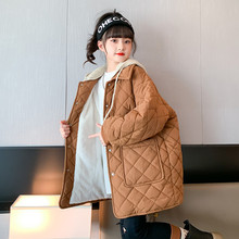 女童加絨棉服外套2022冬季新款洋氣韓版中大童棉衣加厚保暖棉襖潮