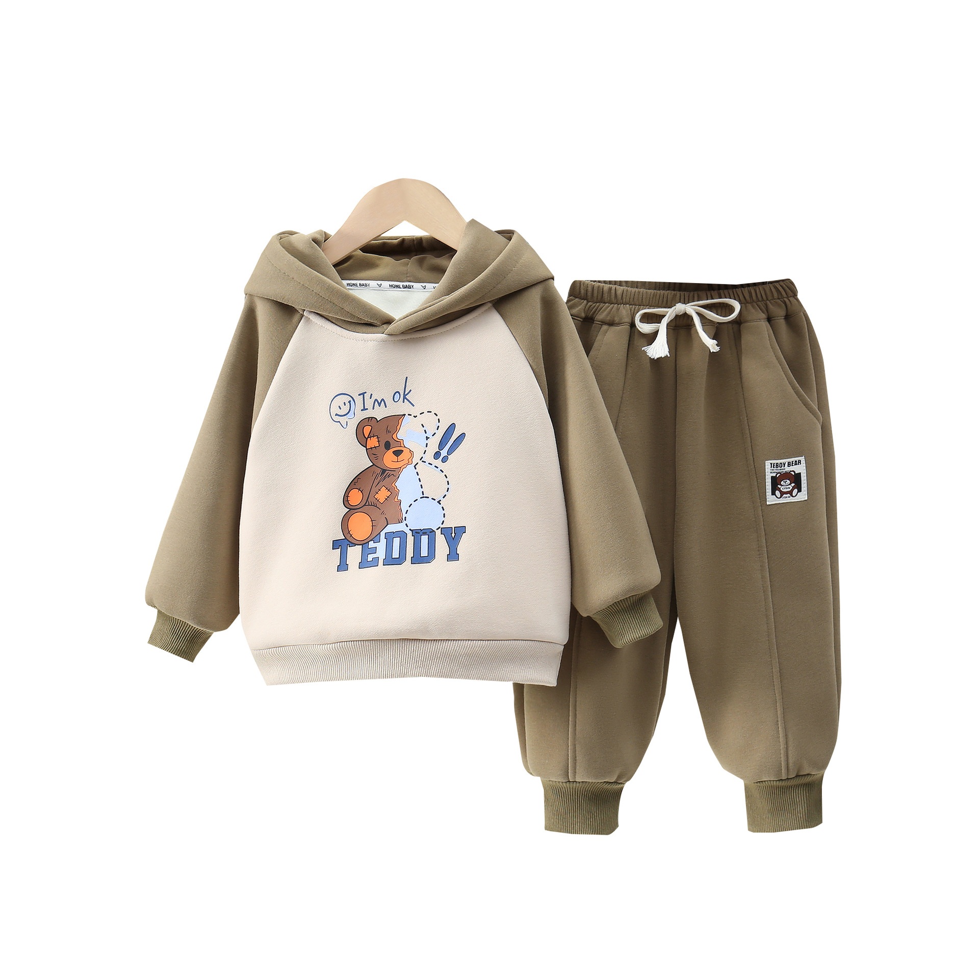 6747 Traje de terciopelo para niños 2024 Otoño e invierno Nuevo estilo Suéter grueso para niños Traje de dos piezas deportivo para niños y bebés