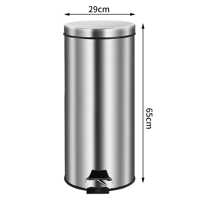 De Acero inoxidable Flip basura puede al por mayor hogar Baño aseo cocina tipo pedal redondo mudo basura puede