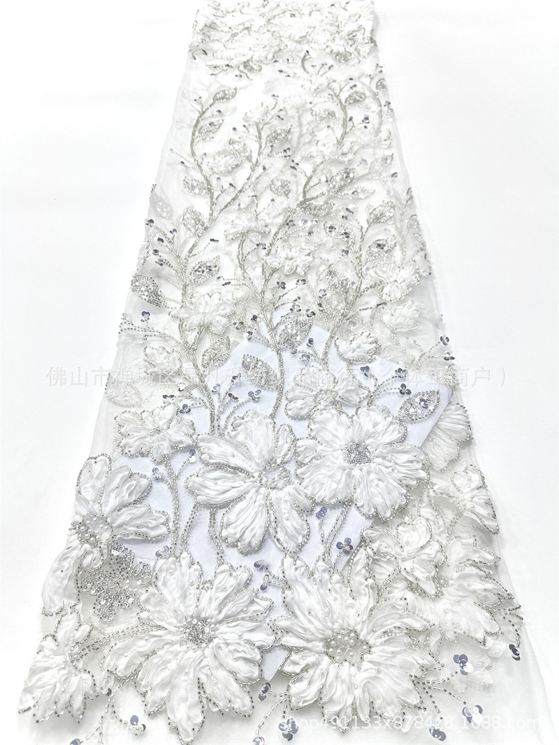 Moda industria pesada Gaoding vestido de boda vestido de cena cheongsam tela tridimensional tablero de chiffon tela bordada