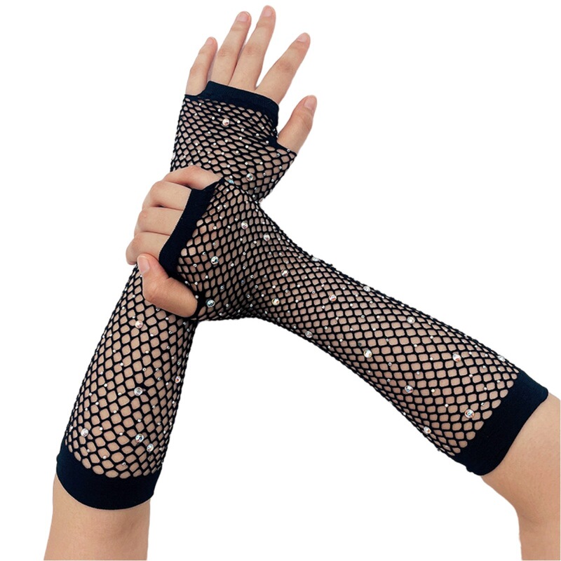 Hot Diamond Fishnet Sleeves Party Gloves Fishnet European and American Hot Diamond Elastic Mesh Gloves Hot Diamond Cross-Border Half Finger Gloves Hot Diamond Fishnet Sleeves Party Gloves Fishnet European and American Hot Diamond Elastic Mesh Gloves Hot Diamond Cross-Border Half Finger Gloves