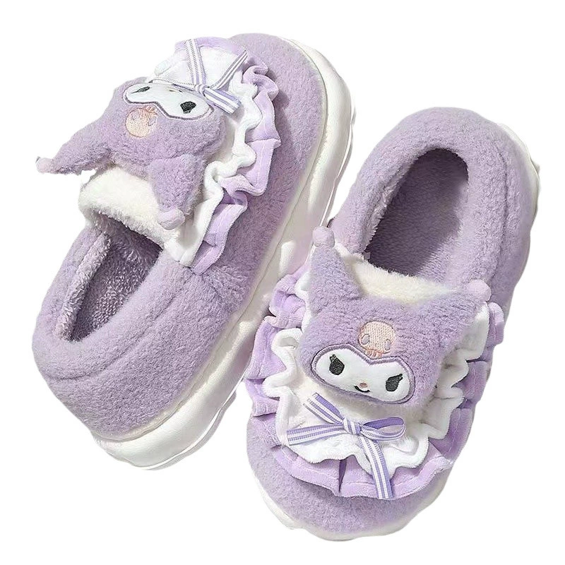 Hello Kitty, тапочки, зимняя, милая, тёплая обувь для дома на платформе, плюшевые