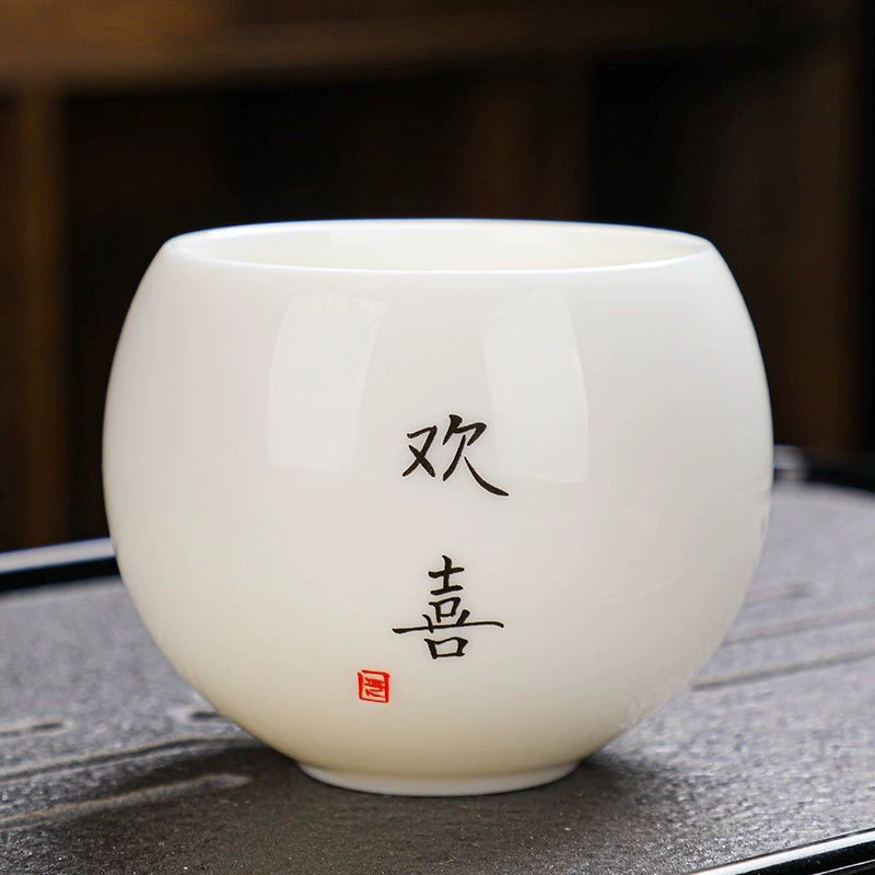 Фарфоровая дзэн чашка «sheep fat jade», керамическая японская стильная Кунг-фу мастер-чашка