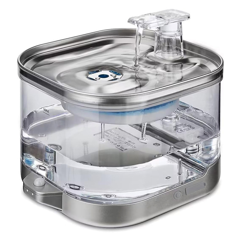 New Wireless Cat Fountain Rechargeable Water Dispenser Automatic Circulating Pet Water Fountain Stainless Steel Intelligent Feeding Supplies