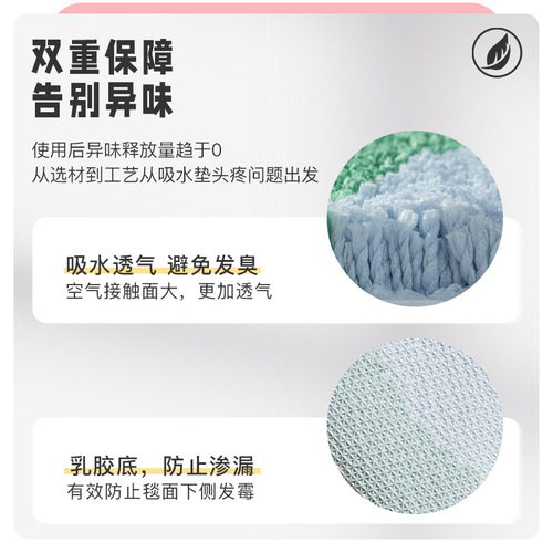 Cartoon flocking home bathroom absorbent floor mat bathroom non-slip mat bedroom door mat toilet entrance carpet