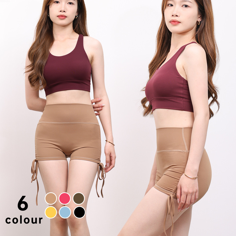 Three-Point Yoga Pants with Adjustable Drawstring, High-Waisted Butt-Lifting Sports Fitness Shorts for Women with a Naked-Feel Experience