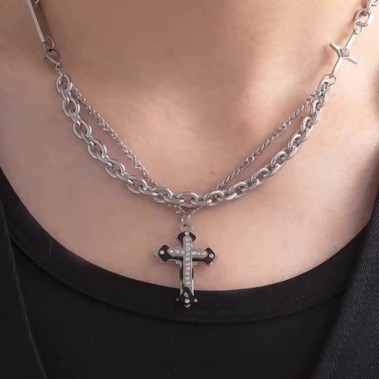 Necklace Men's Titanium Steel Color-free Simple All-match Jewelry Women's Woolen Chain New Fashion Personalized Hot Hip-hop Accessories