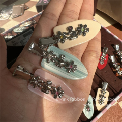 tagi.复古金属鼓鼓小花无痕醋酸鸭嘴发夹刘海夹发夹侧边夹