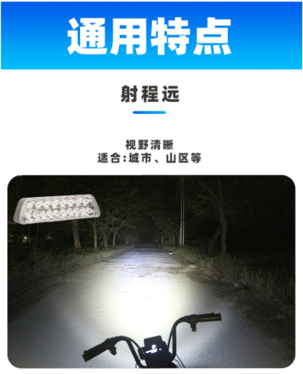 Electric Vehicle LED Headlight, External Spotlight, 12V-80V Motorcycle