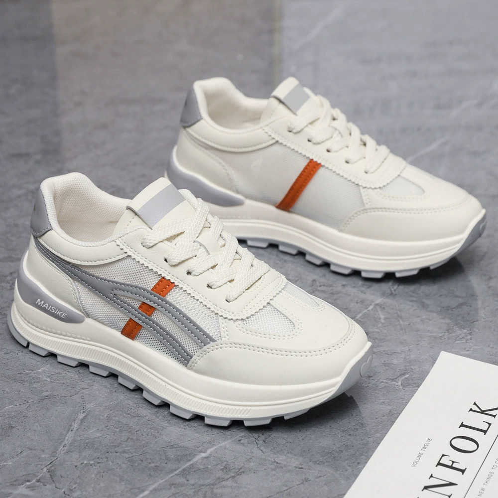 Женские белые туфли на толстой подошве, новые дышащие спортивные и повседневные туфли, удобные и универсальные туфли Форрест Гамп на мягкой подошве, женские кроссовки.