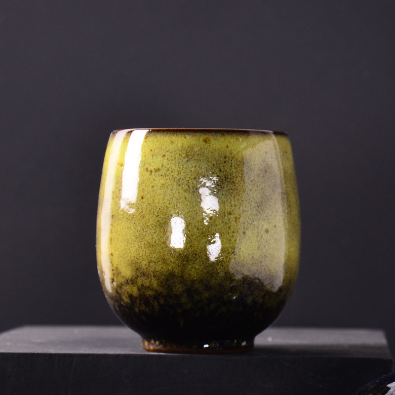 Taza de té de cerámica estilo japonés, tamaño grande individual de 250 ml, juego de té con esmalte de horno Dehua, taza de maestro, taza de regalo colorida.
