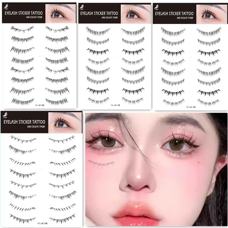 Popular lower eyelash tattoo stickers fake lower eyelash tattoo stickers female simulation Internet celebrity water transfer makeup eye eyelashes