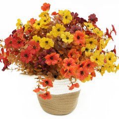 模造茶色ユーカリバイオレットプラスチック造花ウェディングホーム生け花人工植物ブーケ装飾置物