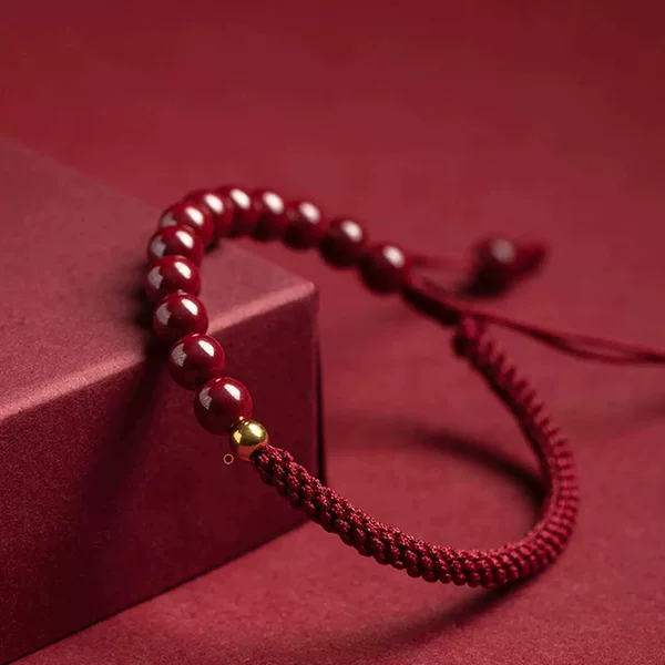 Cinnabar Bracelet Bracelet for Women's 2025 Year of Life Red Rope Couple Peace Gift Big Red Corn Knot Hand Rope Gift