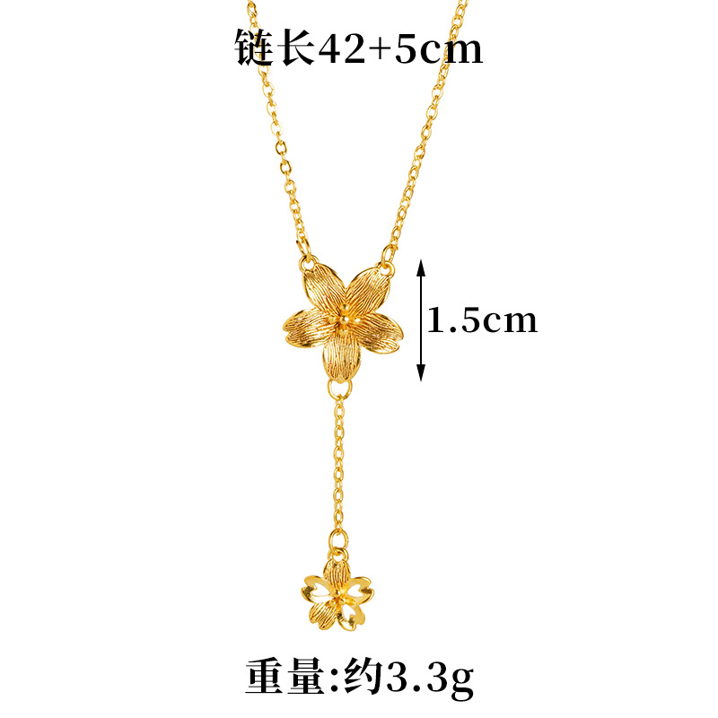 Nuevos productos de diseño de Vietnam Sha Jin, collar de flores de cerezo, no se desvanecerá durante mucho tiempo, dulce chica en línea, la misma cadena clavícula