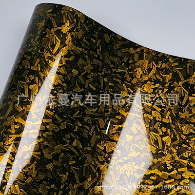 Pet Forged Carbon Fiber | Auto Color Change Film - pet-forged-flower-carbon-gold-50cmx150cm
