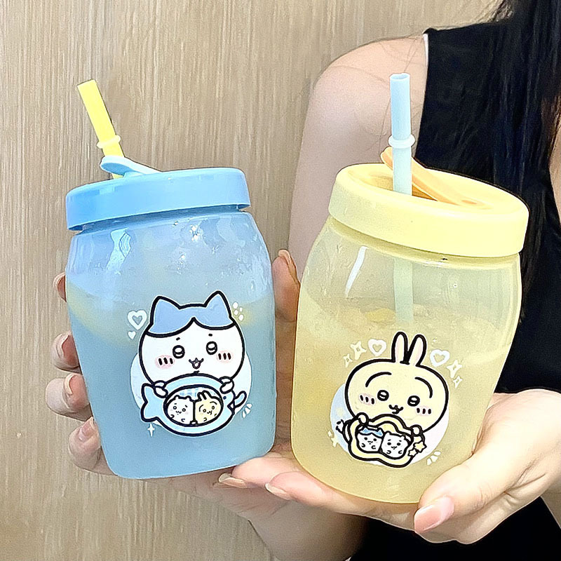 지이카와 550ml 대용량 빨대컵 어린이 휴대용 물컵 흘림 방지