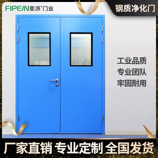 定制钢质洁净门实验室双开彩钢净化门食品工厂无尘车间自洁密闭门