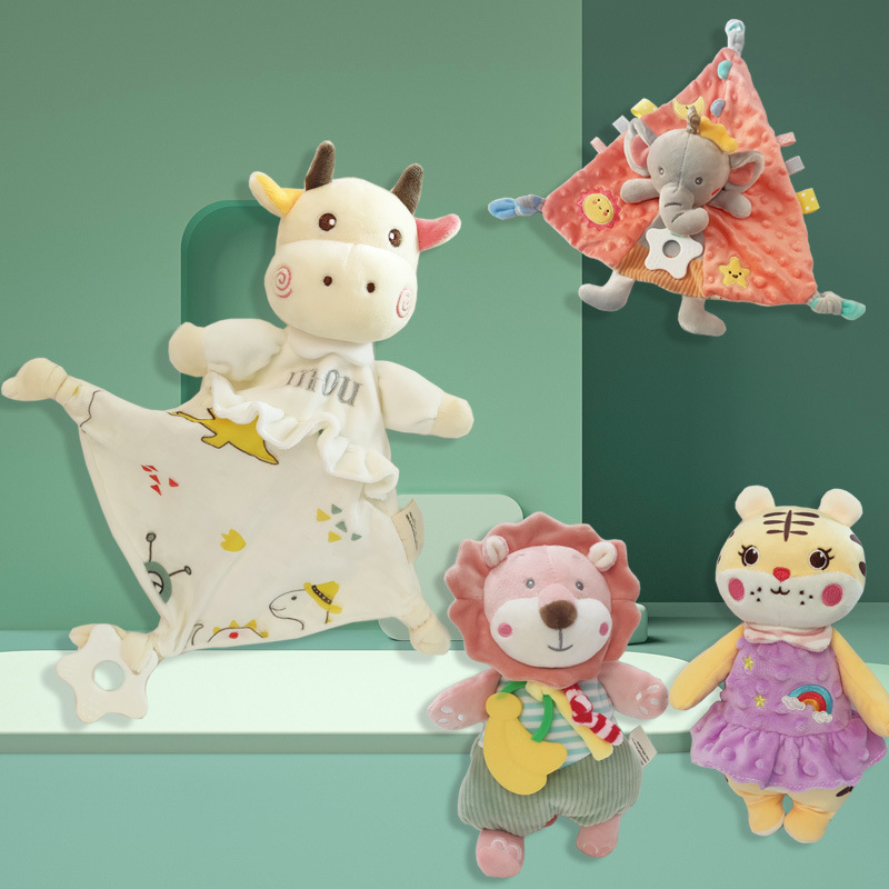 Infant Early Education Brain Development Soothing Towel Dou Dou Labeling Edible Chewing Baby Soothing Sleep Companion Doll Direct Manufacturer Supply