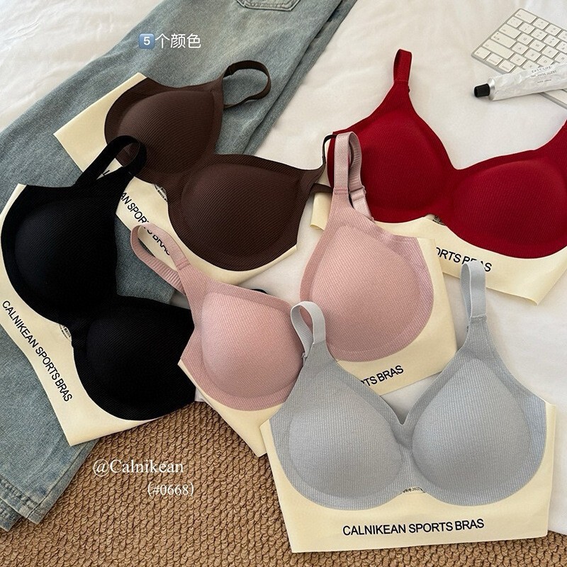 Ck&Oi 0668 Light Warm Fleece Series Seamless Lift-Up Bra for Women, Ribbed Letter Design Comfortable Bra for Women Ck&Oi 0668 Light Warm Fleece Series Seamless Lift-Up Bra for Women, Ribbed Letter Design Comfortable Bra for Women