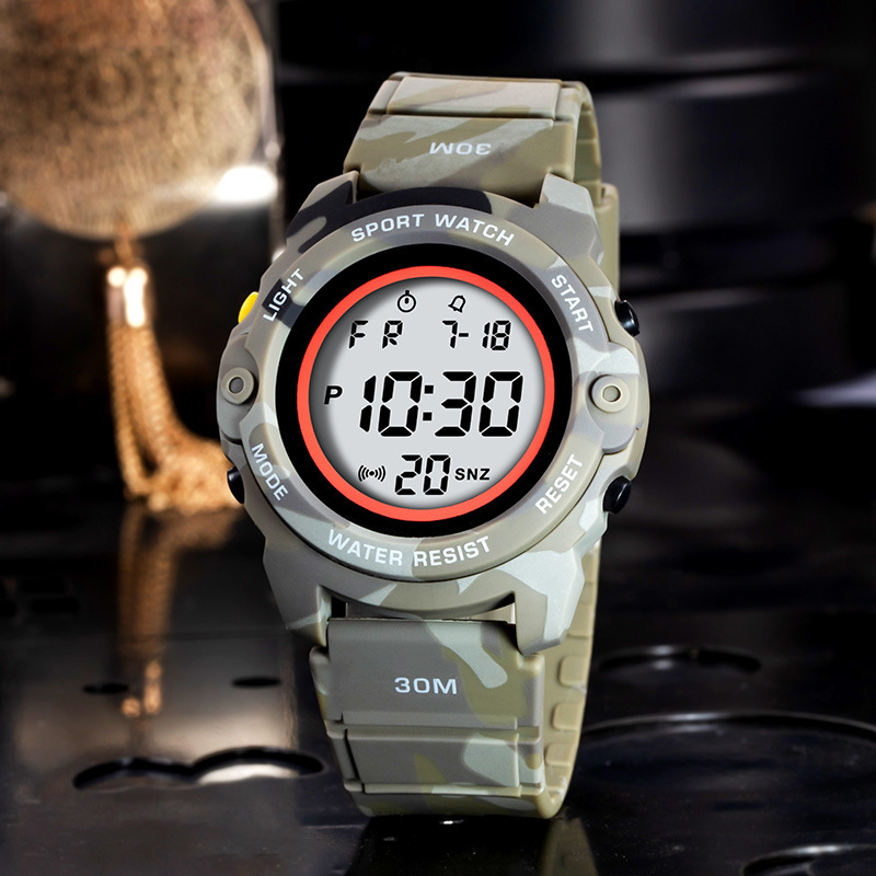 Mayorista de estudiantes varones de secundaria y secundaria adolescentes reloj electrónico de alarma de luz nocturna multifuncional reloj electrónico