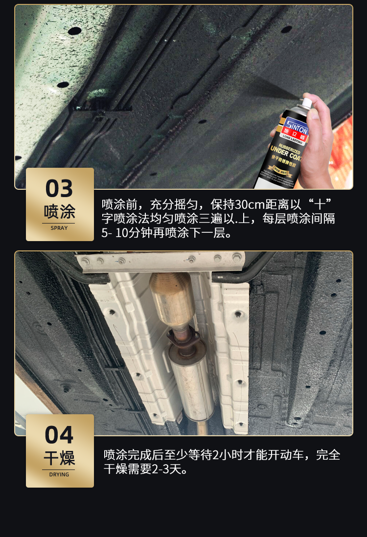 ShiliDun Gold Can Particle Adhesive Car Chassis Armor Self-Applied Anti-Rust Paint for Undercarriage and Side Skirts, Original Factory White