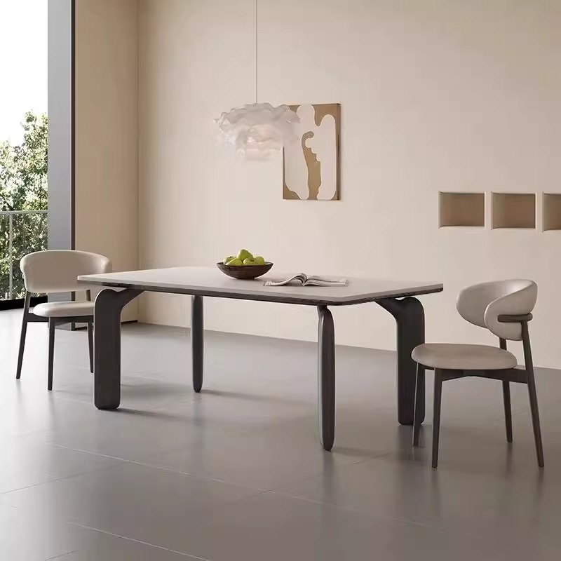 Mesa de comedor de patas de elefante de estilo antiguo de madera de fresno