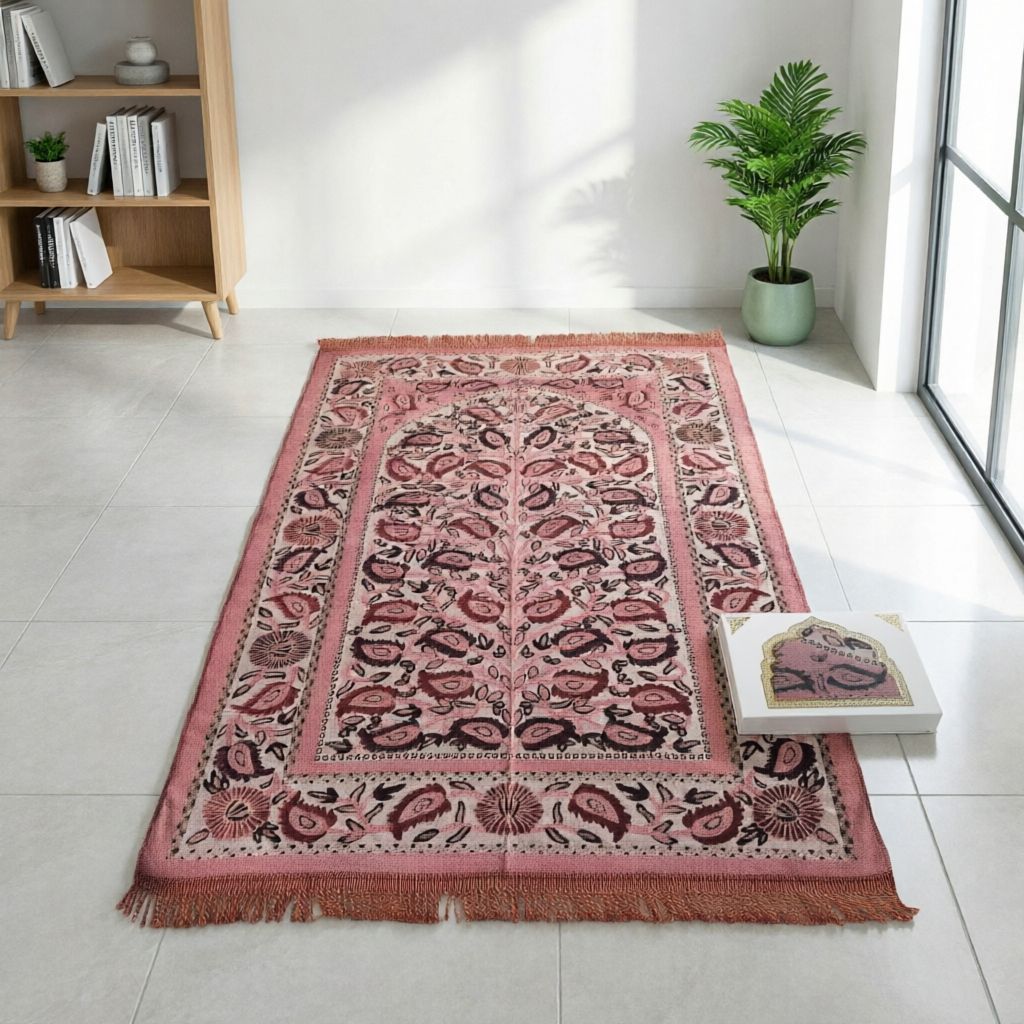 Multi-pattern plant floral jacquard prayer machine woven blanket gift box source factory mixed color wholesale prayer mat