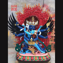 祥狮西藏全铜马头金刚铜像藏式密宗彩绘普巴金刚佛像制作厂家供应