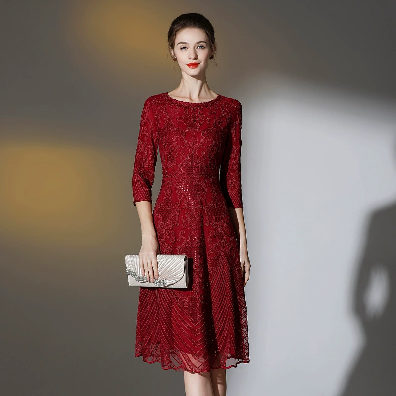 Поколение Шэньчжэнь платье для пожилых платье Красный Весна европейской и американской свадьбы Плюс Размер счастливой свекрови