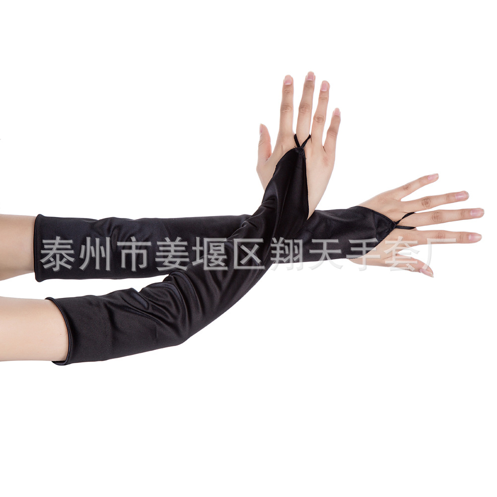 Vestido de novia guantes ropa de rendimiento multicolor gancho dedo abierto guantes largos protección solar cicatriz cubierta guantes al por mayor