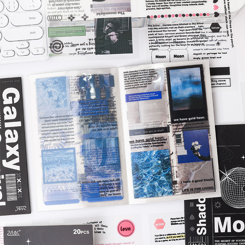 Star Note pegatinas transparentes impermeables para mascotas, pegatinas de diario, pegatinas de retro transfronterizas, pegatinas de material inglés