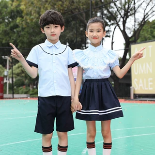 中小学生校园夏季运动服套装中国风夏季儿童班服幼儿园园服表演服