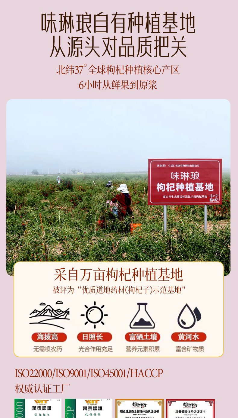 Goji Berry Original Juice Concentrate Ready to Drink 500ml Gift Box Ningxia Wolfberry details