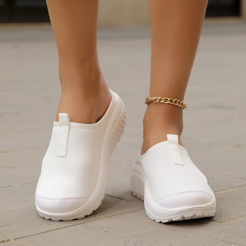 2025 New Style Fly-Knit Casual Women's Shoes, Large Size Dad Shoes, Platform Shoes, Height-Increasing Women's Sneakers, Cross-Border Running