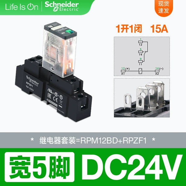 5-pin DC24V with base (RPM12BD)