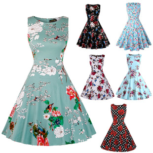 ���uͨebayŮ�b2023�W��50s�͹źձ��L��[ȹӡ�����|�����B��ȹ