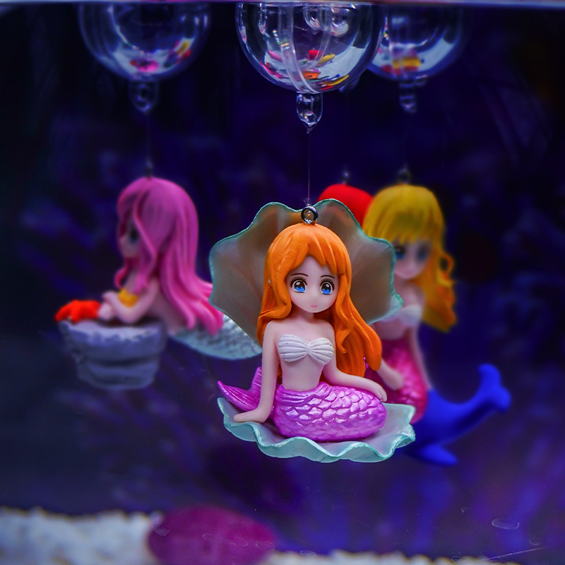 Fish Tank paisaje suspendido Shell sirena sala de estar viendo Little Red Book Red carácter decoración interior adornos flotantes