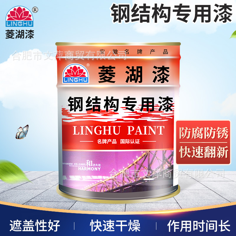 工业建筑钢铁铝防腐蚀涂装油漆金属机械防锈漆菱湖牌钢结构专用漆
