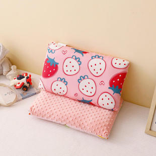 Children's pillowcase pillow core [double-sided dual-use] + Doudou velvet pillowcase kindergarten nap pillow baby big child