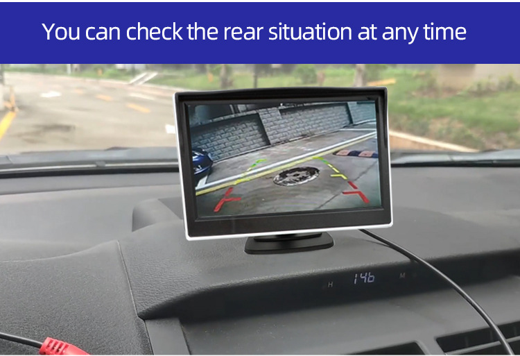 License Plate Frame Camera Hd Display Waterproof Full Set Back up Camera 5inch Wireless Reversing Image