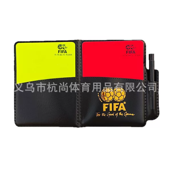 Football Referee Red and Yellow Cards, Yellow Card, Red Card, Football with Paper, Pencil, and Leather Case for Referee to Record判罚 Yellow and Red Cards