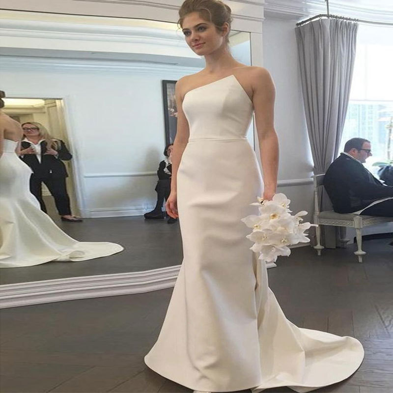 El comercio exterior de Europa y América Amazon AliExpress deseo nuevo vestido de boda vestido de noche tubo superior sexy cola de pescado adelgazante personalizable image 2
