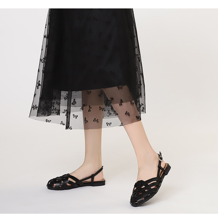 Sandalias romanas planas trenzadas transpirables para mujer_voghion.com